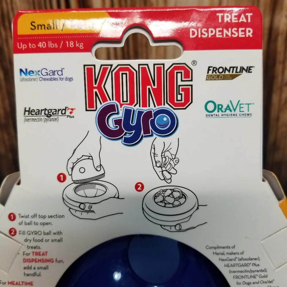 NEW Kong Gyro Treat Dispenser Small/Petite Interactive Dog Puzzle Toy
